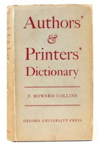 F. Howard Collins Authors&#39; And Printers&#39; Dictionary 10th Edition Revised - $59.95