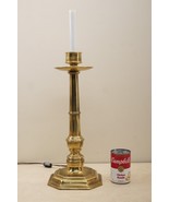 Solid Antique Brass Finish High Quality Candlestick Colonial Table Lamp ... - £65.56 GBP