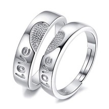 New silver color Yongjie concentric couple ring opening adjustable fashion roman - £8.13 GBP