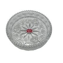 Princess House By Fostoria 3 Taper Candle Holder Dish 6&quot; Lead Crystal 24% USA - £16.05 GBP