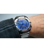 Invicta Swiss #3704 Mens Watch w Blue Dial Stainless Band - £57.77 GBP