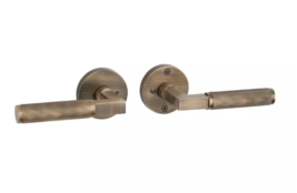 New Antique Brass Satcher Brass Privacy Interior Door Set - Lever Handle... - $109.95