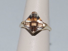 10k Yellow Gold Ring With A Smoky Quartz Gemstone (Ring Size 5.75) - £151.09 GBP