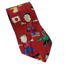Save The Children Let Children Lead The Way For Peace Novelty Silk Necktie - £16.31 GBP
