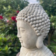 Large Buddha Garden Statue For Sale 16&quot; Outdoor Concrete Zen Yard Sculpt... - £140.17 GBP