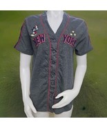 Disney Mickey Mouse New York Basketball Jersey Womens L Grey Embroidered... - $29.67 CAD