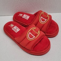 Champion Slides Plush Core Red Gold Slipper Sandals Kids Size 12P - $19.70