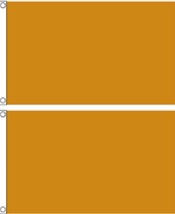 (2 pack lot) 3x5 Gold Solid Plain Blank Color Flag 3&#39;x5&#39; Banner Grommets - £7.81 GBP