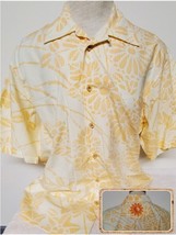 L- Tommy Bahama WHITE ORANGE Floral Shirt &quot;Vintage Fit&quot; 48&quot; - £22.48 GBP