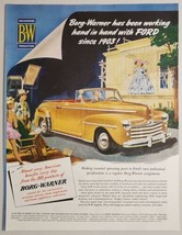 1948 Print Ad Borg-Warner Ford Convertible Car Happy Man Driving Movie Set - £13.43 GBP
