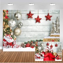 7X5Ft Christmas Backdrop White Wood Floor Photography Backdrop Winter Sn... - £19.51 GBP