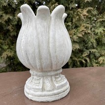 Replacement Concrete Fountain Top Large 10.5" Outdoor Cement Tulip Pond Water Fe - $89.99