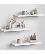 White Floating Shelves For Wall Decor, Set Of 3, 24&quot; Long Wall, And Closet. - €40,92 EUR
