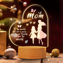 Mothers Day Gifts for Mom,Wood Base Night Light Presents,Birthday Christmas Gift - £16.69 GBP
