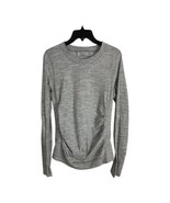 Athleta Womens Athletic Shirt Adult Size Large Gray Long sleeve Thumb ho... - £17.28 GBP