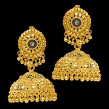 Meenakari Gold Plated Indian Bollywood Ethnic Traditional Jhumka Jhumki Earrings - £12.33 GBP