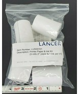 NEW LANCER LUS00101 PRINTER PAPER &amp; INK KIT (5 ROLLS OF PAPER &amp; 1 INK PE... - £33.12 GBP