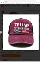 Trump 2024 The Sequel Flag Logo  Retro look breathable Adjustable One Size - £12.90 GBP