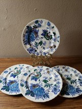 Antique Mason&#39;s Belvedere England Ironstone China 4 Salad Plates Blue Fl... - £63.94 GBP