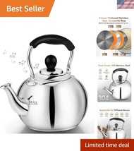 Classic Round 2.3 Quart Whistling Stove Kettle - Durable Stainless Steel... - $49.50