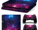 For PS4 1st Gen Console &amp; 2 Controllers Star Galaxy Graphic Vinyl Skin D... - £10.20 GBP