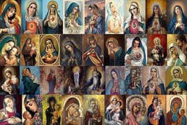 Virgin Mary-Jesus Christ Christianity painting Picture Printed canvas Giclee - £7.60 GBP+