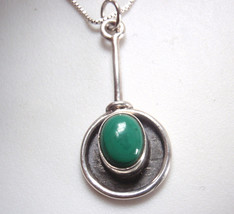 Malachite 925 Sterling Silver Oxidized Pendant a21a You will receive exact item. - £5.71 GBP