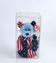 TY Beanie Baby Bear Spangle 1999 (Blue Head Version) (8.5 inch) in Display Case - £19.51 GBP