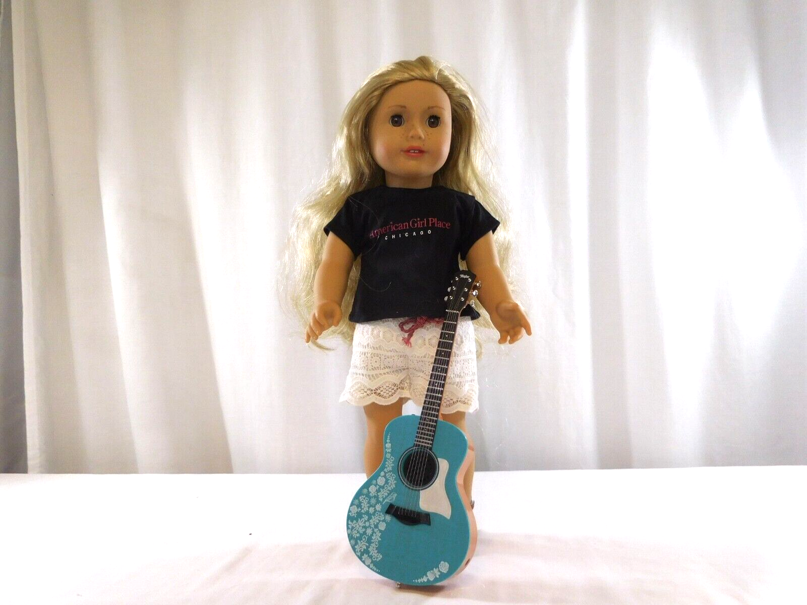 Primary image for American Girl Retired 18-Inch Tenney Grant Blonde Hair Doll W/Clothes & Guitar