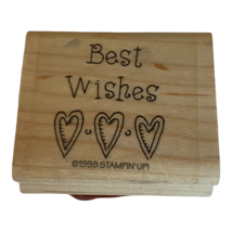 Stampin Up Rubber Stamp Best Wishes Card Making Words Sentiment Hearts Love Art - £3.00 GBP