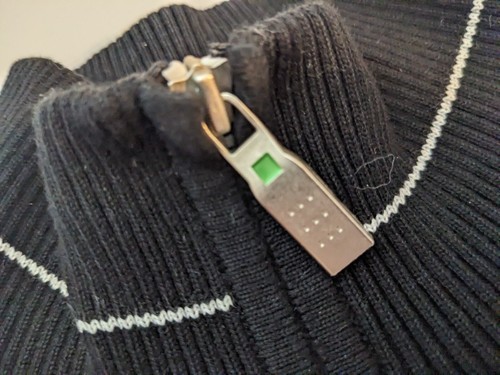 HUGO BOSS Golf Verde Etichetta 1/4 Zip Manica Lunga Felpa Bianco Nero Cotone M Item image 4