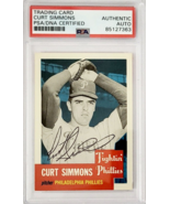 Curt Simmons Signed 1991 Topps Archives 1953 Retro #318 Phillies AUTO PS... - £157.32 GBP