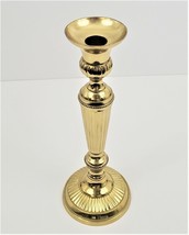 Gold Tone Brass Candle Stick Holder 10-1/2&quot; Made in India - £6.15 GBP