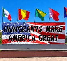 Immigrants Make America Great Bumper Sticker or Auto Magnet - Various Sizes - $3.95+