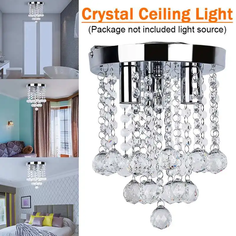Mini Crystal Chandelier Villa Staircase Pendant Lights Hanging crystal Gl Ball D - £165.76 GBP