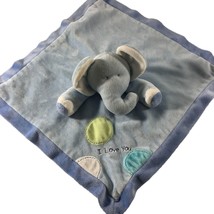 Just One Year Blue Elephant Lovey Security Blanket Plush Rattle I Love You - $11.88
