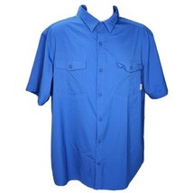 Columbia Omni-Shade Sun Protection Fishing Shirt Men XL Regular Fit Roya... - $15.83