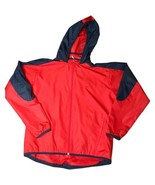Nike Jacket Women Sz L Red Black Full Zip Hood Running Windbreaker Elast... - £13.20 GBP