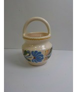 Hand Painted Basket Style Handle Vase Marked Majolika Majolica? Made in ... - £15.69 GBP