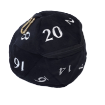 Ultra Pro Jumbo Plush D20 Dice Black With Silver Numbering 10&quot; Diameter - £7.88 GBP