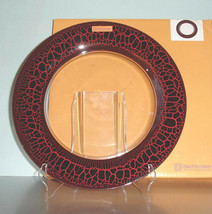 Nachtmann Riedel Red Leopard Banded Plate Large 12&quot; Non Lead Crystal New - £23.84 GBP