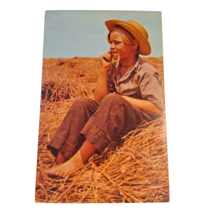 Postcard Greetings From The Amish Country Amish Boy In Field Of Wheat Unposted - £5.44 GBP
