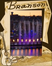 Branson Missouri with Guitar Laser Engraved Wood Picture Frame Portrait (8 x 10) - £42.35 GBP