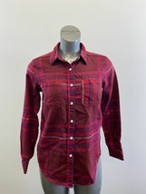 Mossimo Women&#39;s Button Up Shirt Size Small Boyfriend Fit Red Plaid Long ... - $7.92