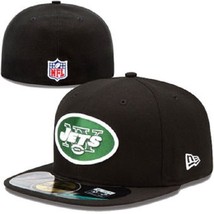 NFL NEW YORK JETS NEW ERA 59FIFTY ON FIELD BLACK FITTED CAP HAT AUTHENTI... - £17.32 GBP