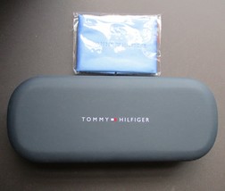 New Tommy Hilfiger Black Eyeglasses Case with Cleaning Cloth - £13.68 GBP