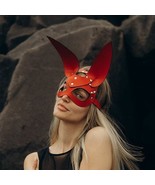 Handmade leather rabbit mask, Red mask, BDSM leather rabbit mask, Sexy k... - €42,63 EUR