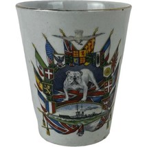 WW1 Great War Commemorative Beaker British Bulldog Flags Peace Celebration Cup - £18.52 GBP