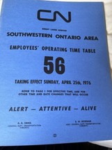 1976 CNR Employee Time Table Canadian National Railways Southwestern Ont... - $29.69