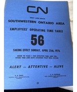 1976 CNR Employee Time Table Canadian National Railways Southwestern Ont... - $29.69